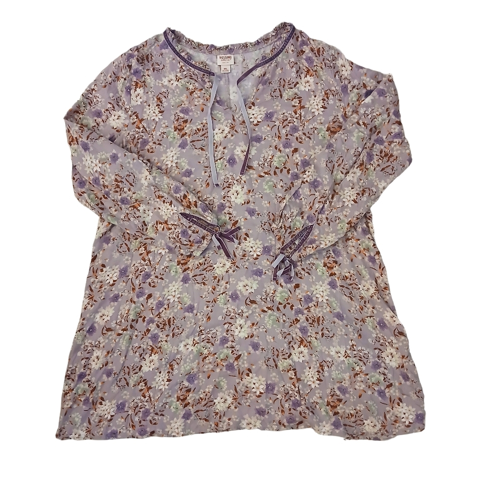 Mossimo Supply Co. Lavender Floral Dress Velvet Ties